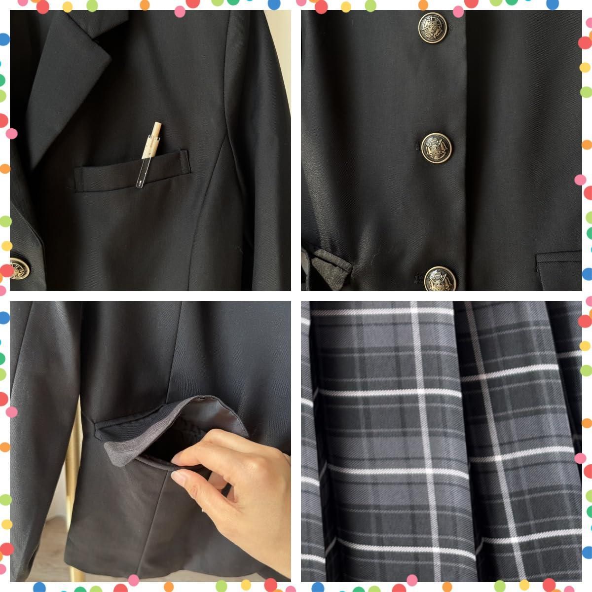 スクール レディース 高校生制服 卒服 学生服 スカート 入学式 女子高校生 卒業式 JK ブレザー 制服 パーティー コスプレ ブラック COSSA XXL