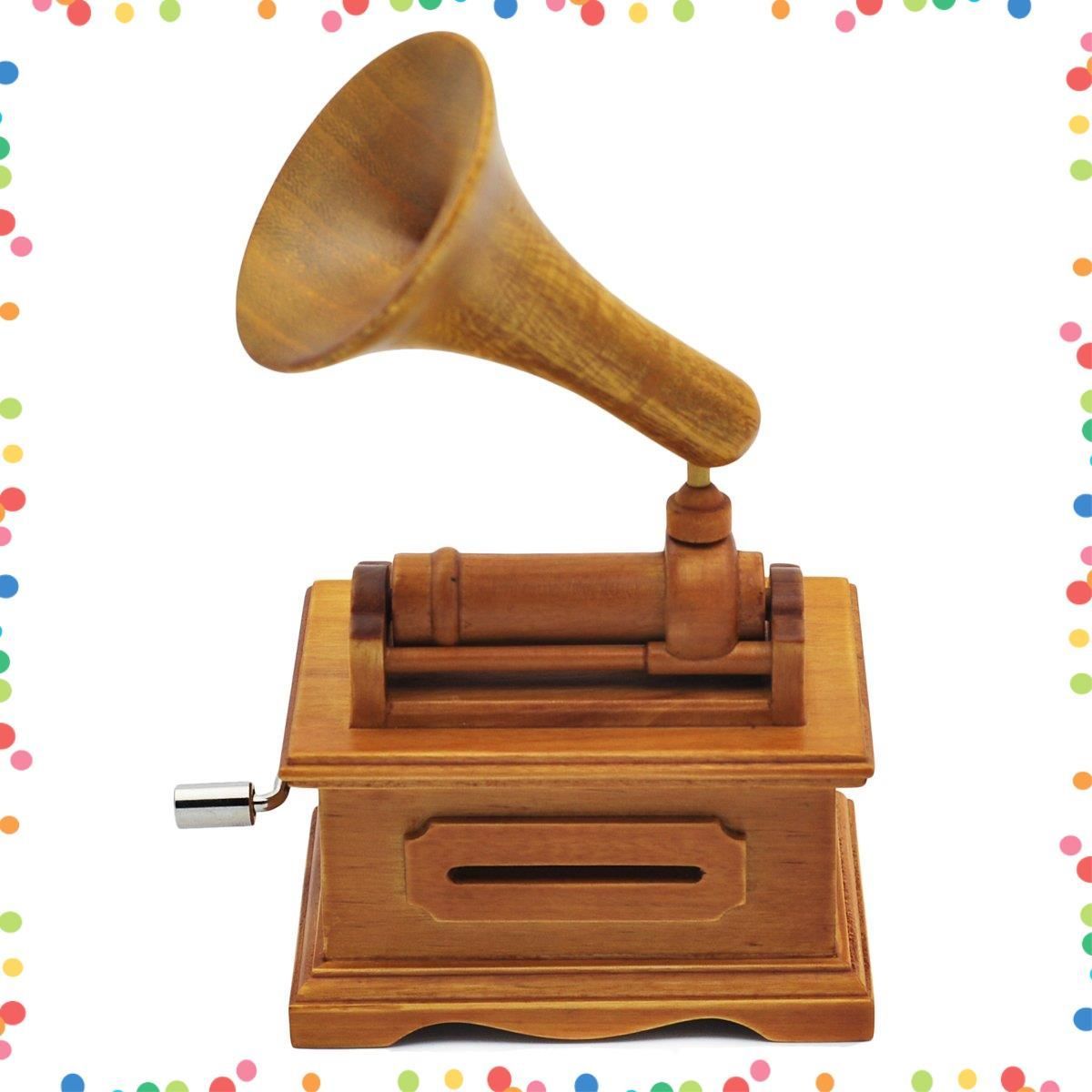 在庫 with Wingo Song Own Your Make Gift Gramophone Wooden Box Music