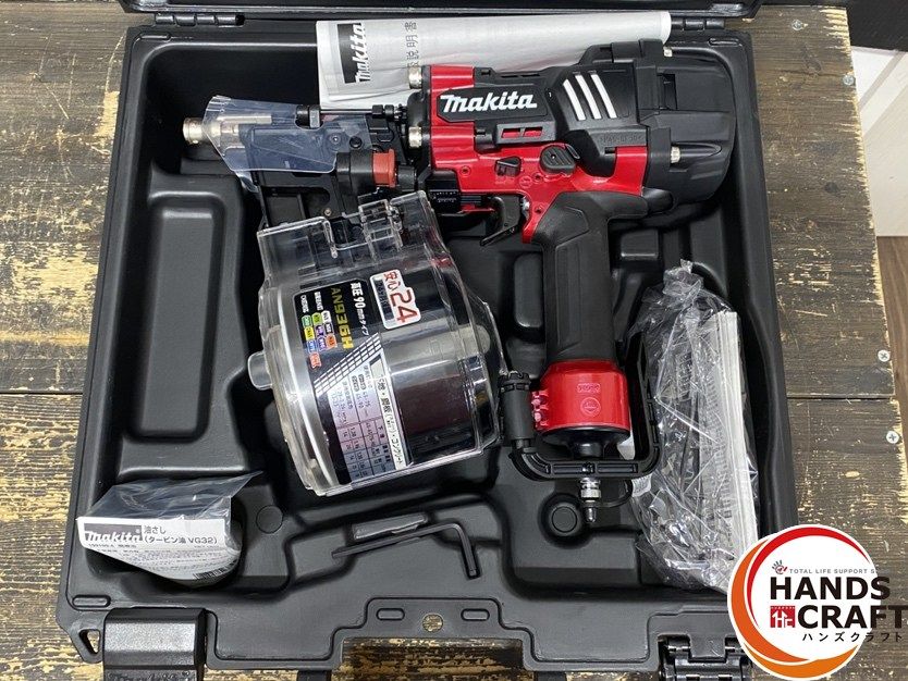 ● ♥長期保管品 マキタ makita AN 936 H 高圧エア釘打ち機 90 mm 保護メガネ ケース付き ハンズクラフト久留米上津BP店