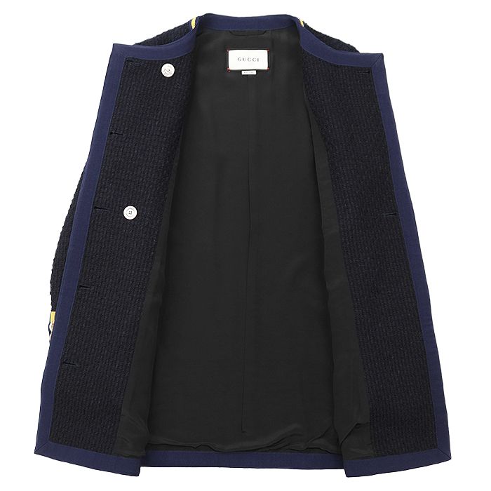 極美品】GUCCI グッチ ツイードジャケット タイガー 虎 ゴールドメタル