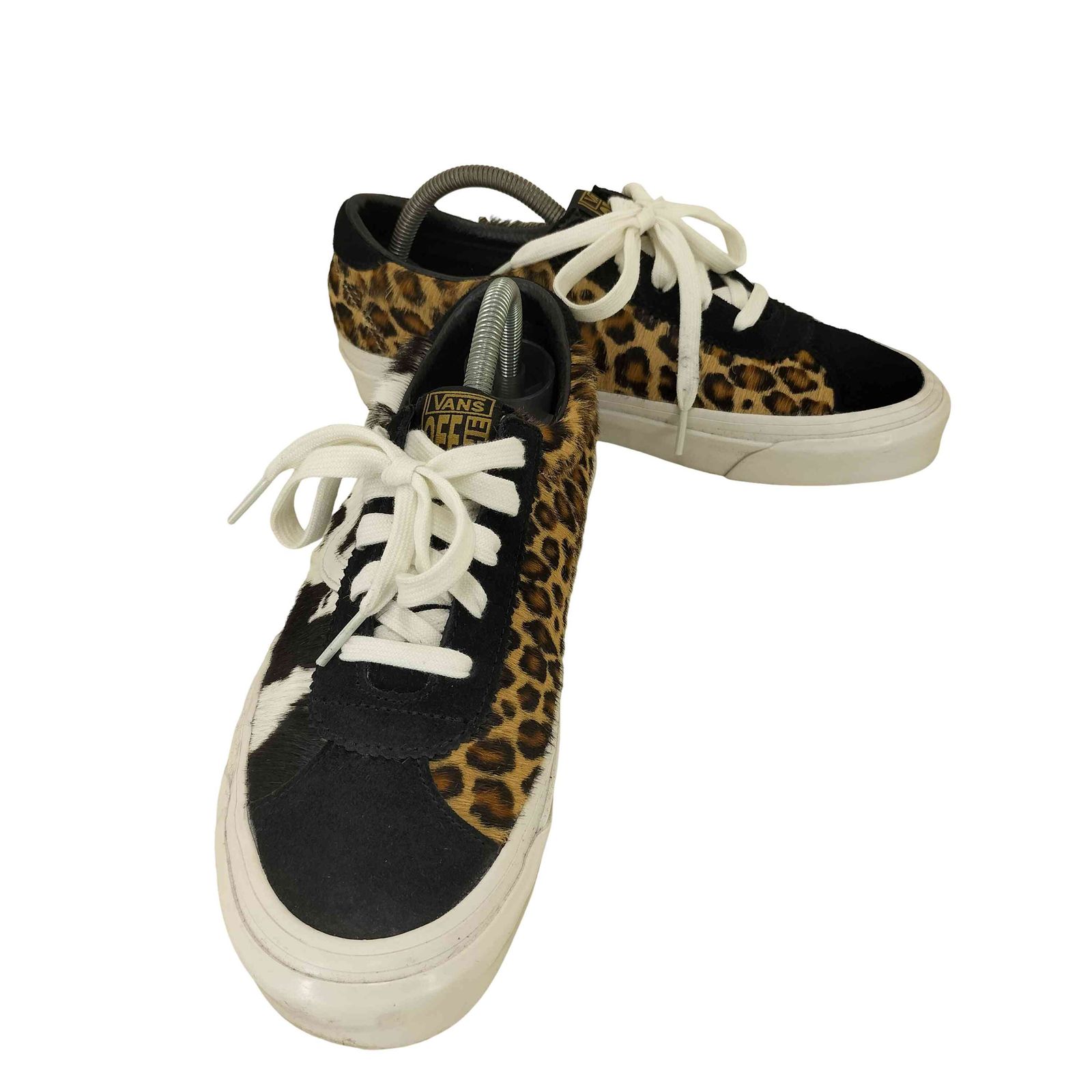 VANS ヴァンズ ハラコレザー レオパード カウ ローカットスニーカー ブラック/ホワイト/ブラウン US10/28cm バンズ VANS ハラコ レオパード カウパターン ローカットスニーカー