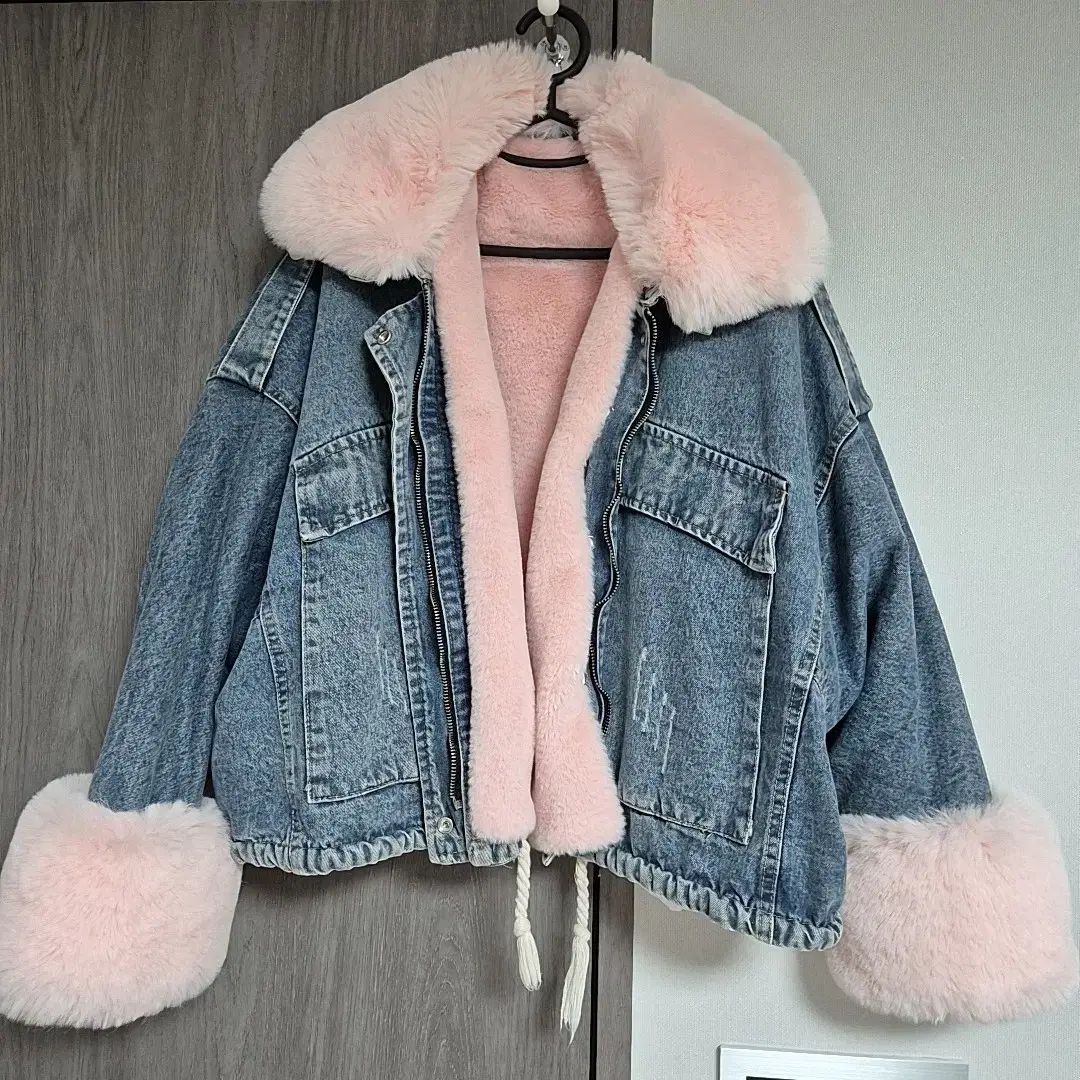 ピンク ファー デニム ジャケット - メルカリ