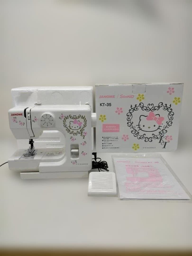 送料無料】美品ジャノメ キティ ミシン KT-35 サンリオ コンパクト