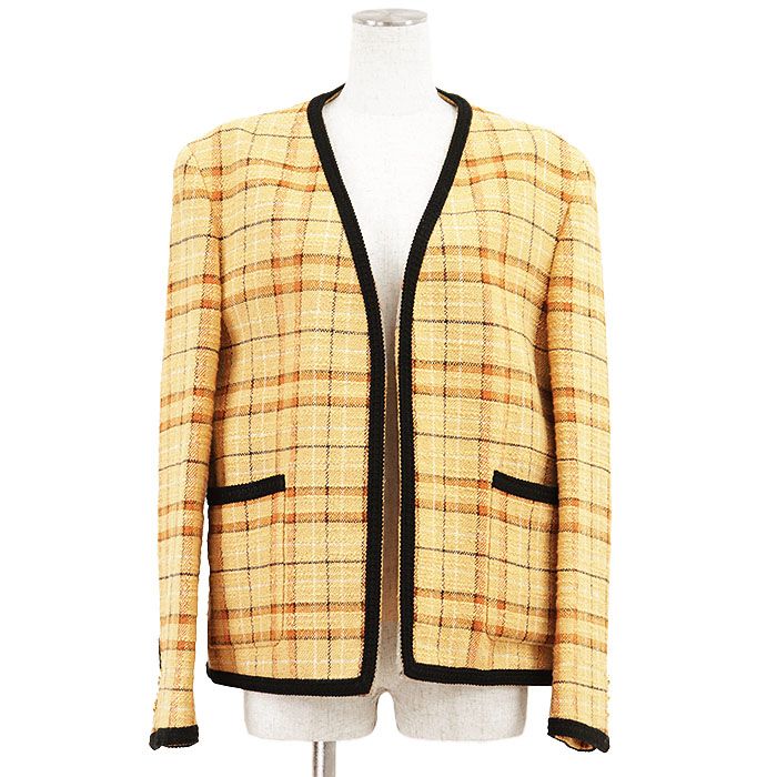 GUCCI チェック柄 ノーカラージャケット（未着用） GUCCI チェック柄 ノーカラージャケット（未着用） GUCCI チェック柄