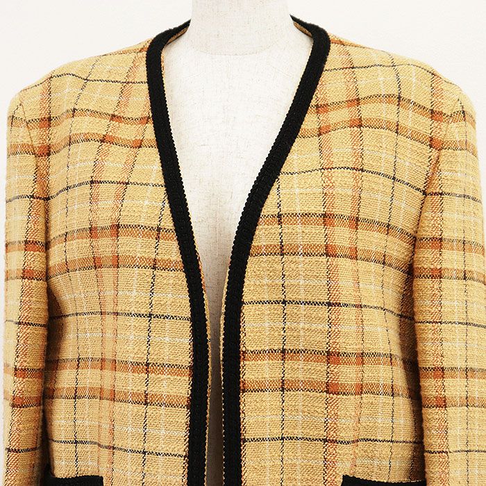 極美品】GUCCI グッチ ツイードジャケット タータンチェック リネン