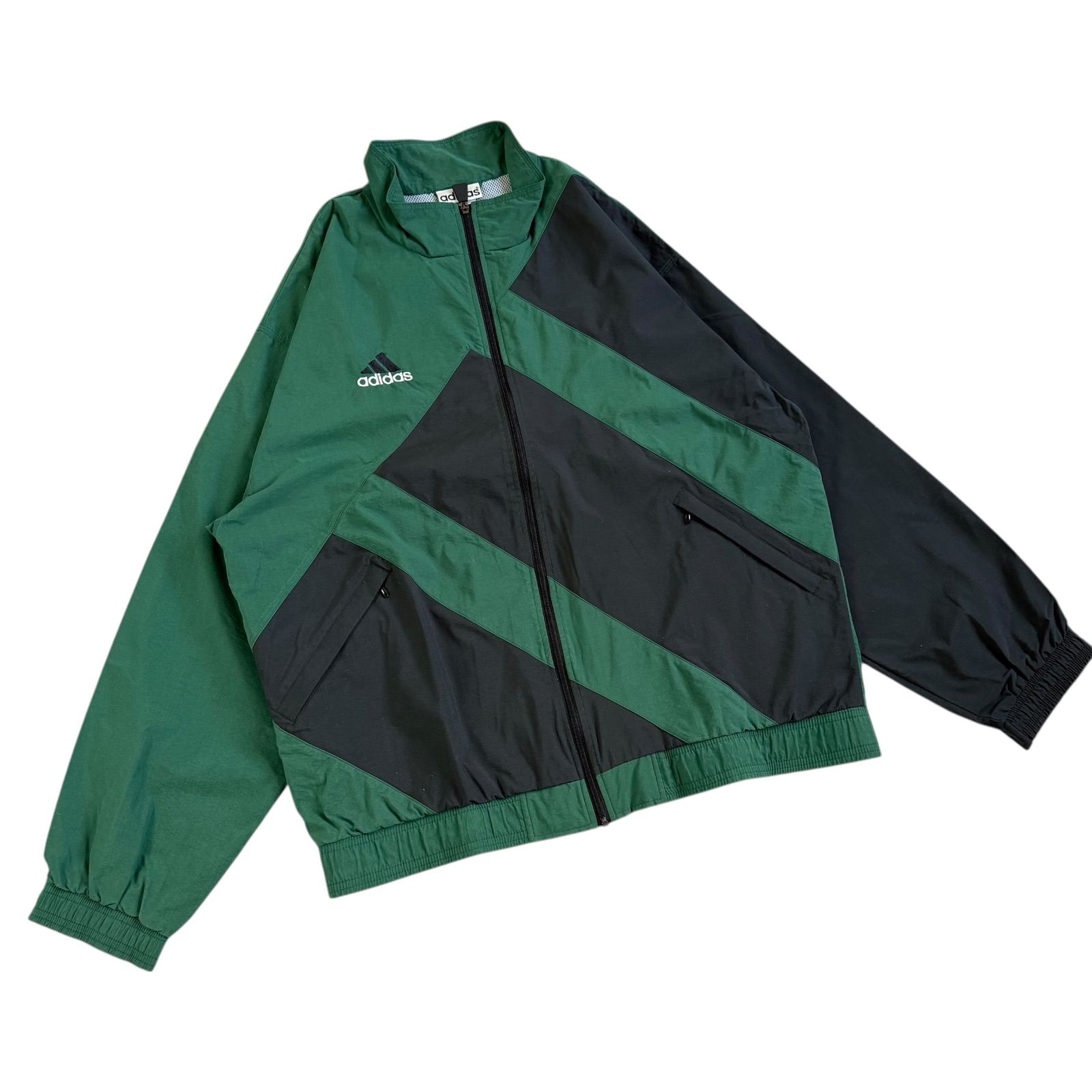 adidas / アディダス 90's ナイロンジャケット ブラック×グリーン