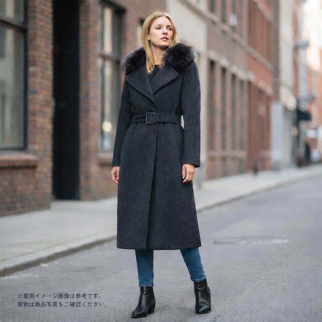クードシャンス CdeC フォックスファー アンゴラ混 ロングコート 34 XS