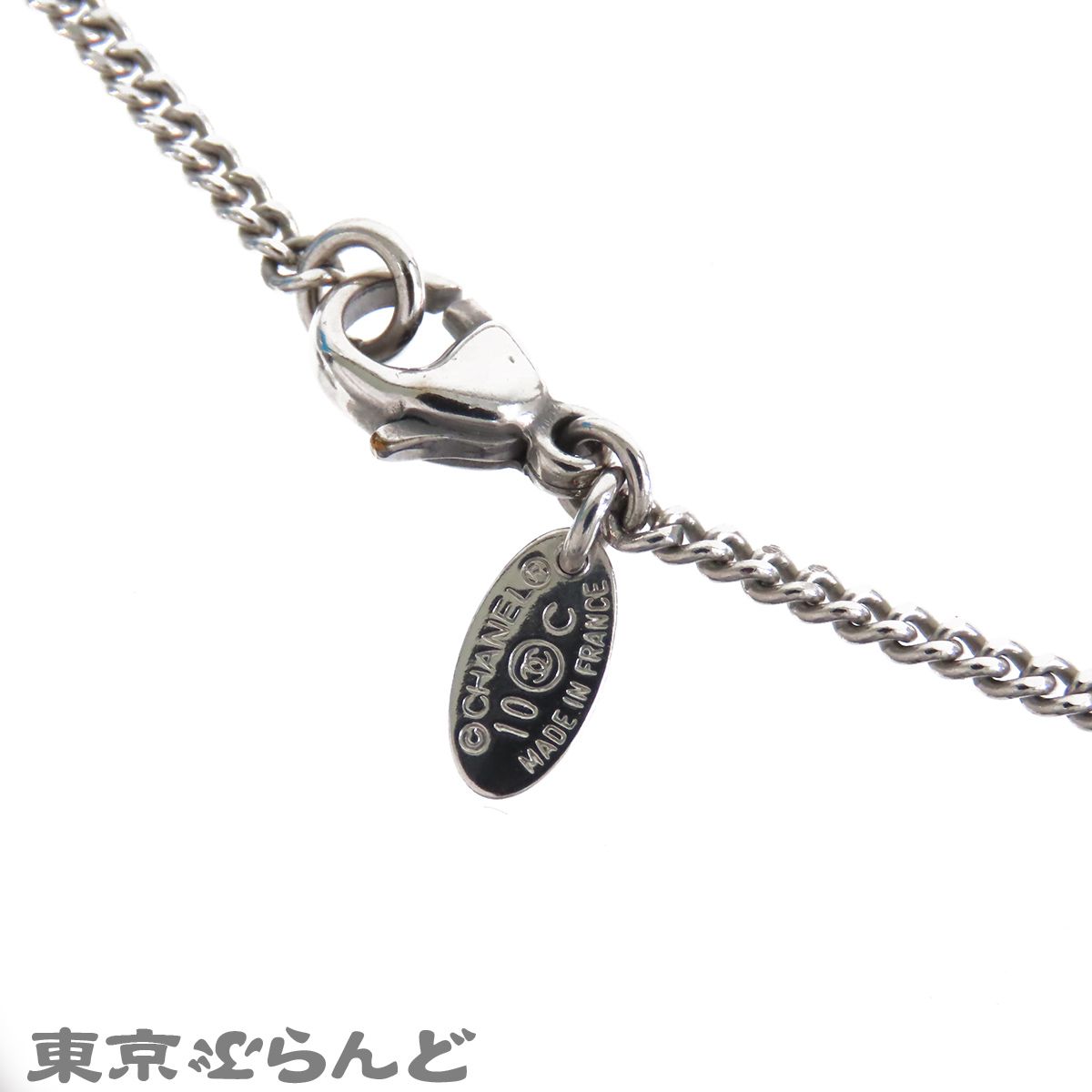 シャネル CHANEL ネックレス シルバー メタル ラインストーン ココ