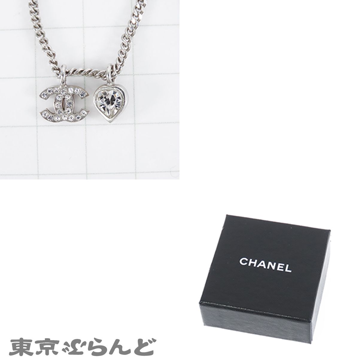 シャネル CHANEL ネックレス シルバー メタル ラインストーン ココ