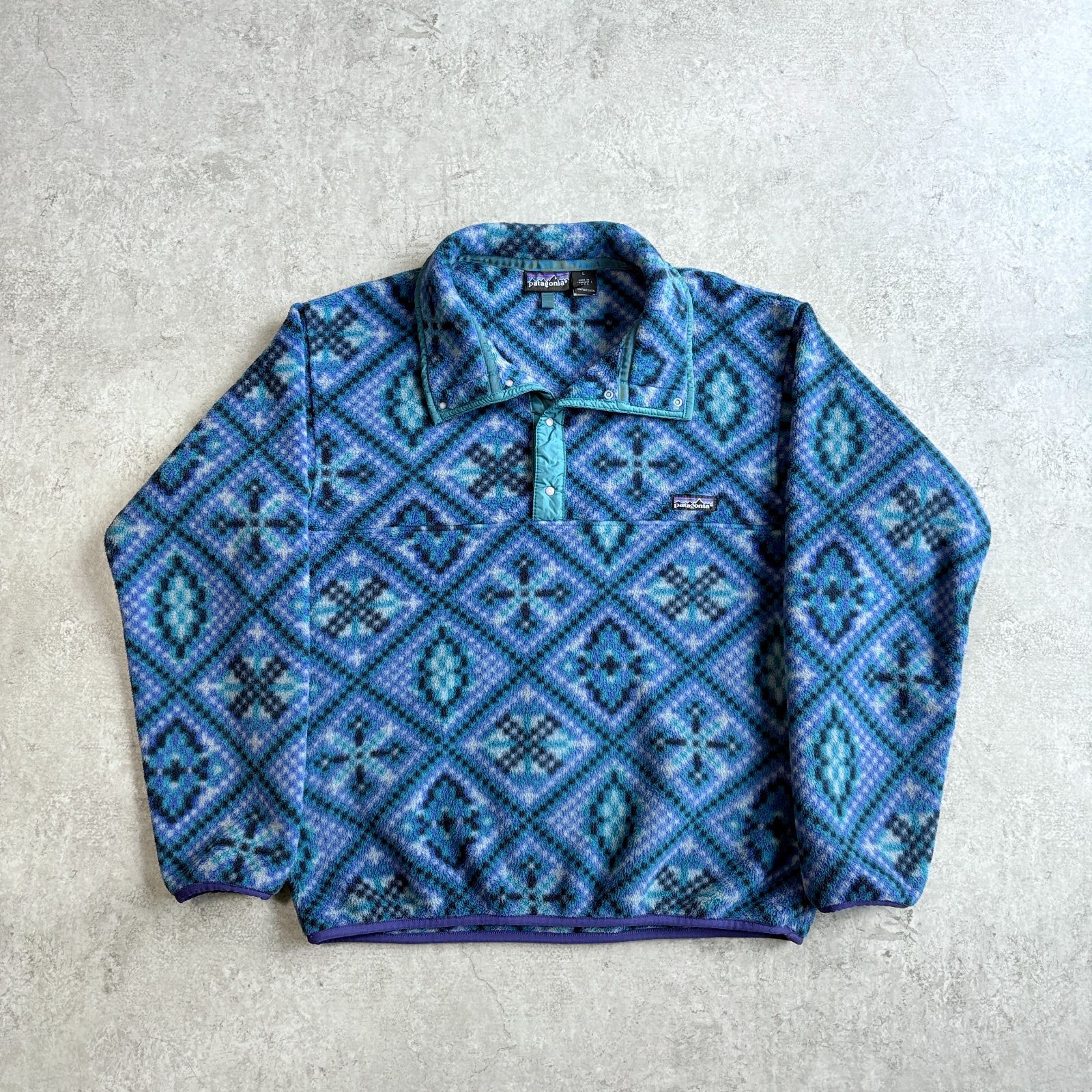 90s 1993年 USA製 patagonia Synchilla Snap T Pullover 【 blue