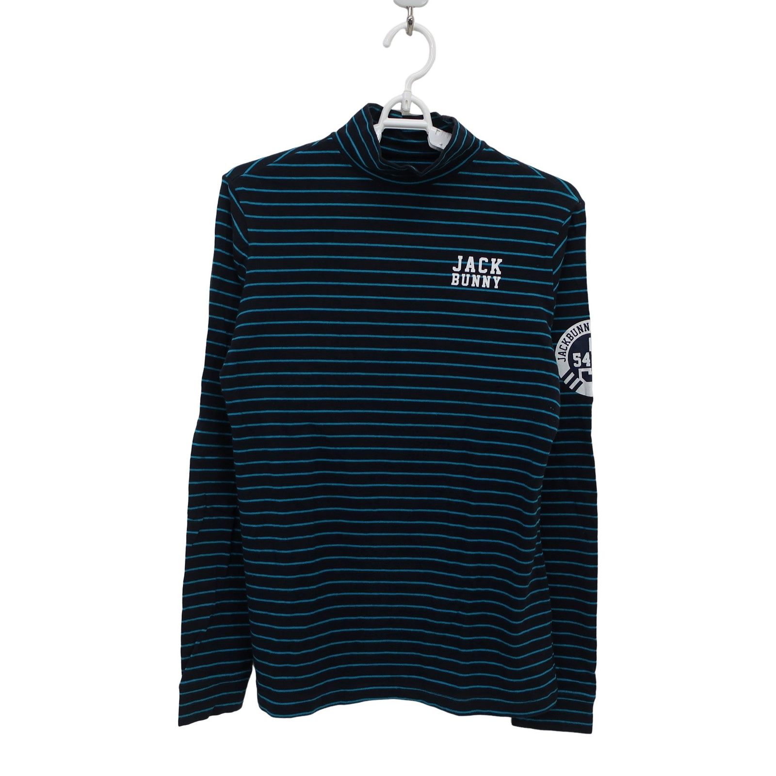 Jack Bunny(ジャックバニー) ハイネックシャツ ネイビー青ボーダー