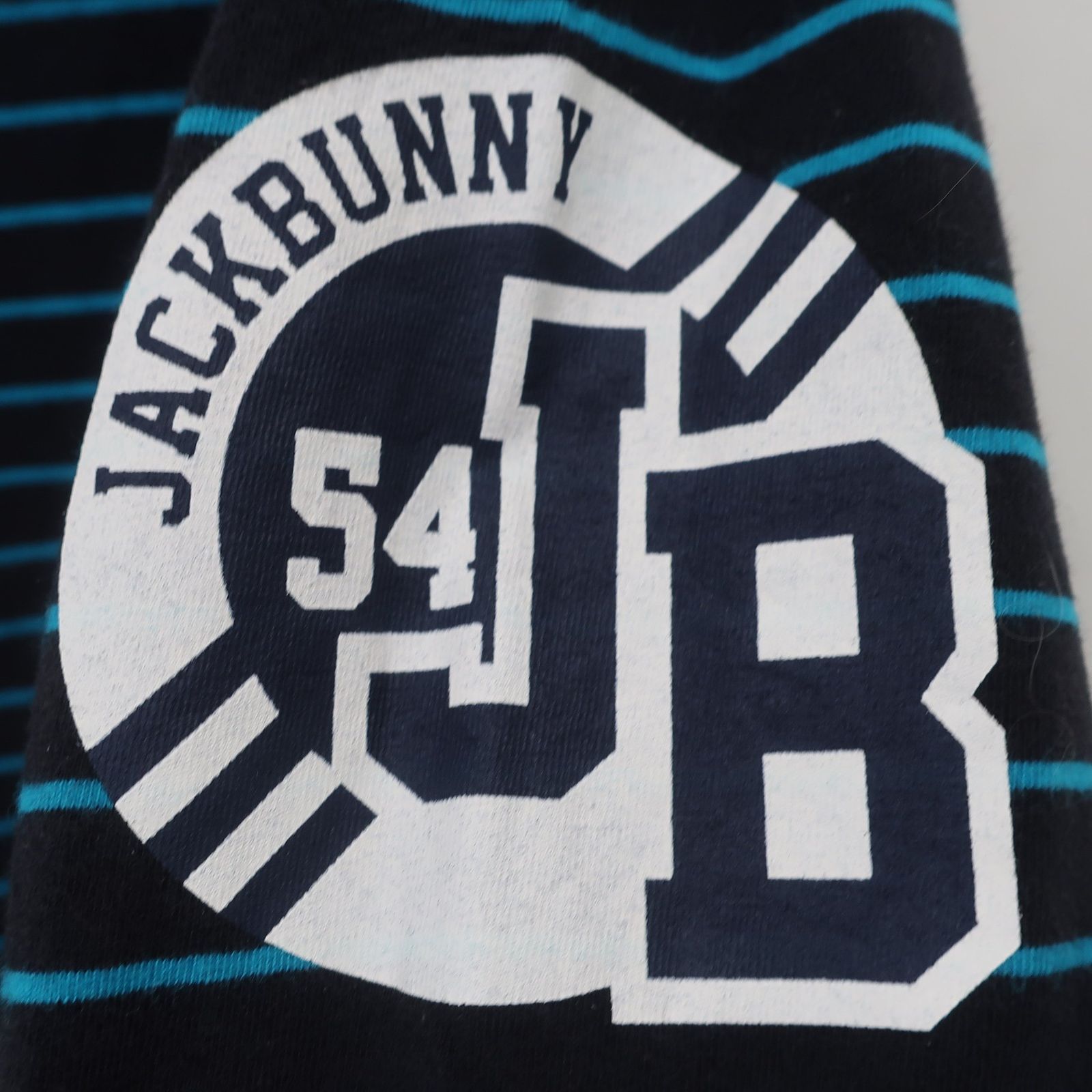 Jack Bunny(ジャックバニー) ハイネックシャツ ネイビー青ボーダー