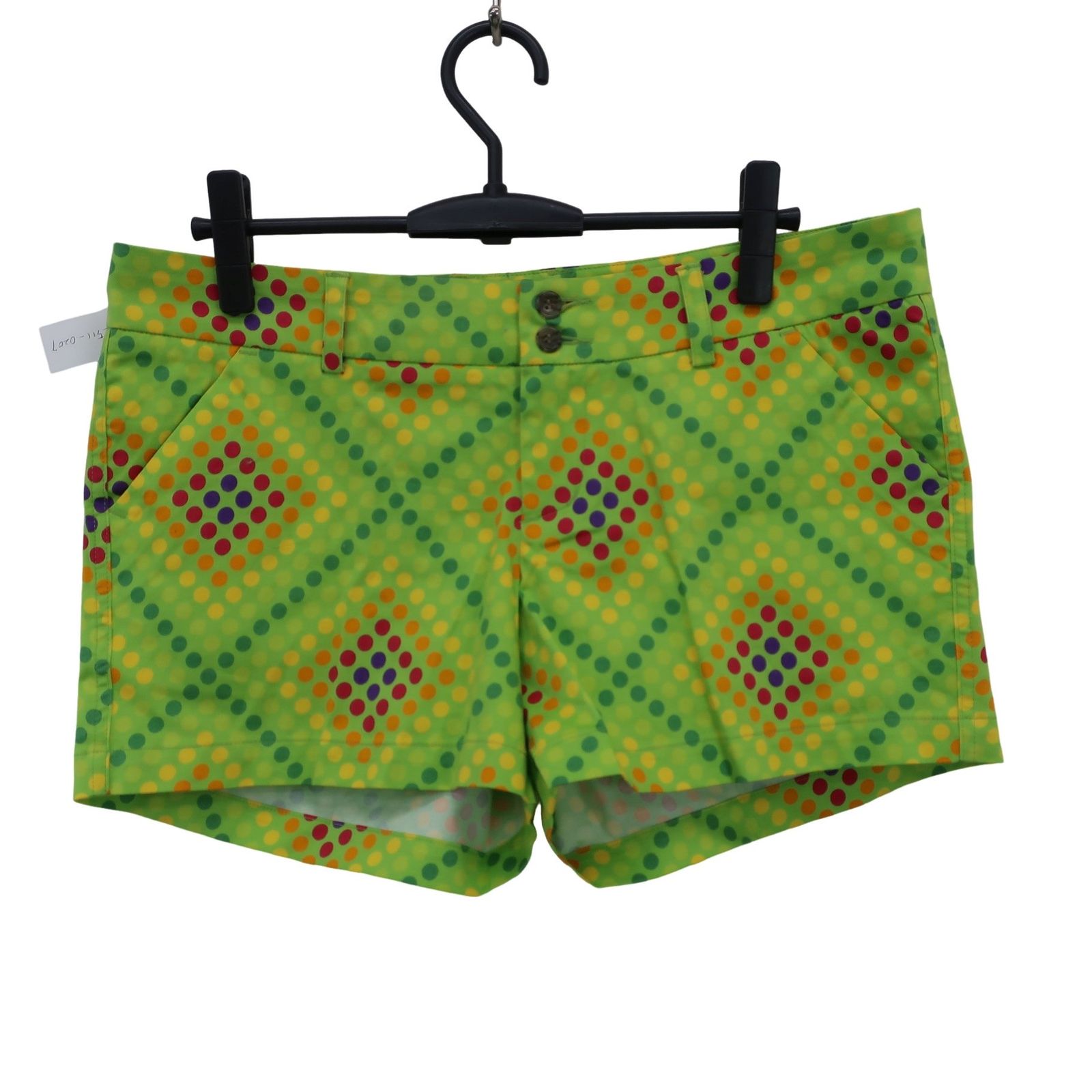 LOUDMOUTH(ラウドマウス) ショートパンツ 黄緑ドット柄 レディース