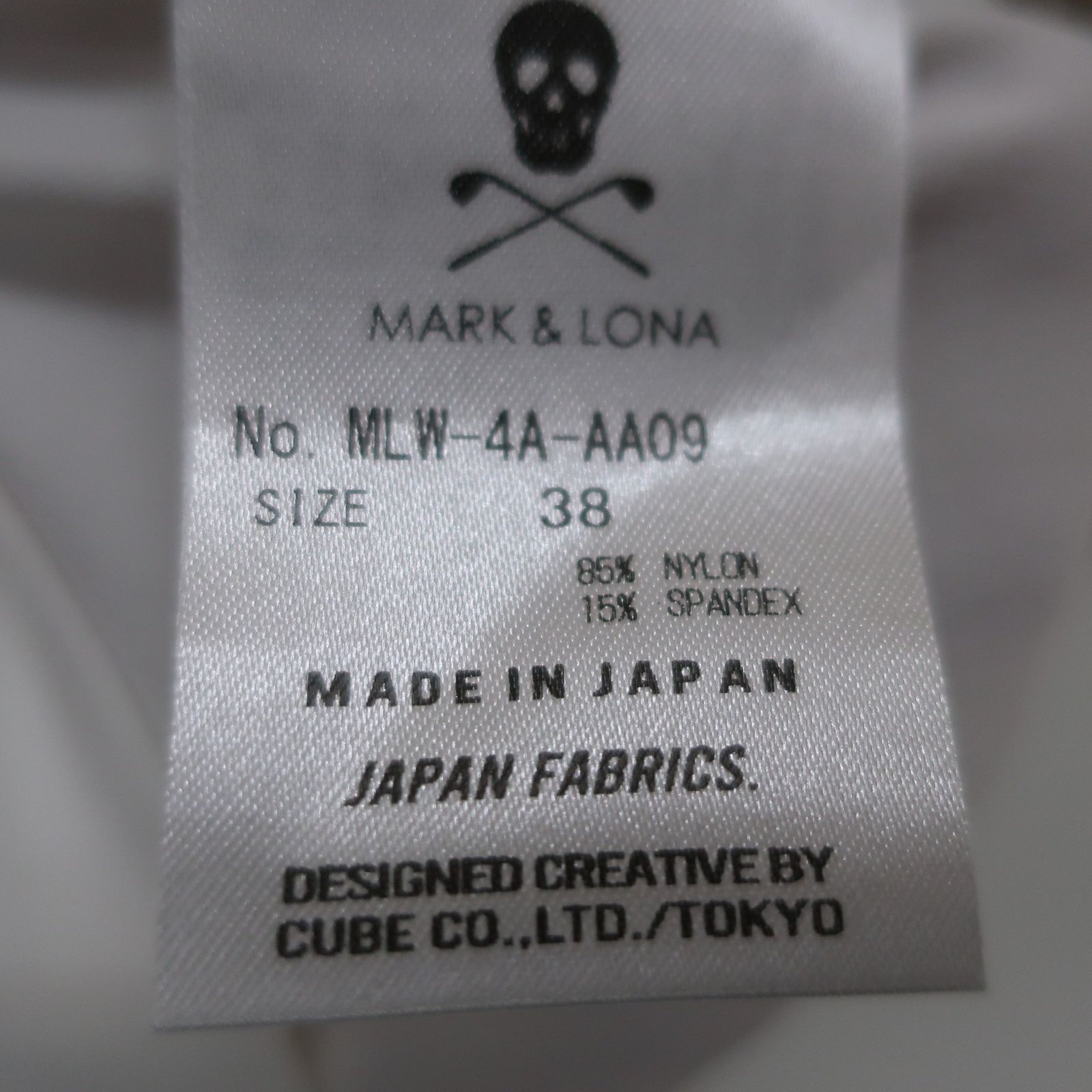 美品】MARK&LONA(マークアンドロナ) 半袖モックネックシャツ 白