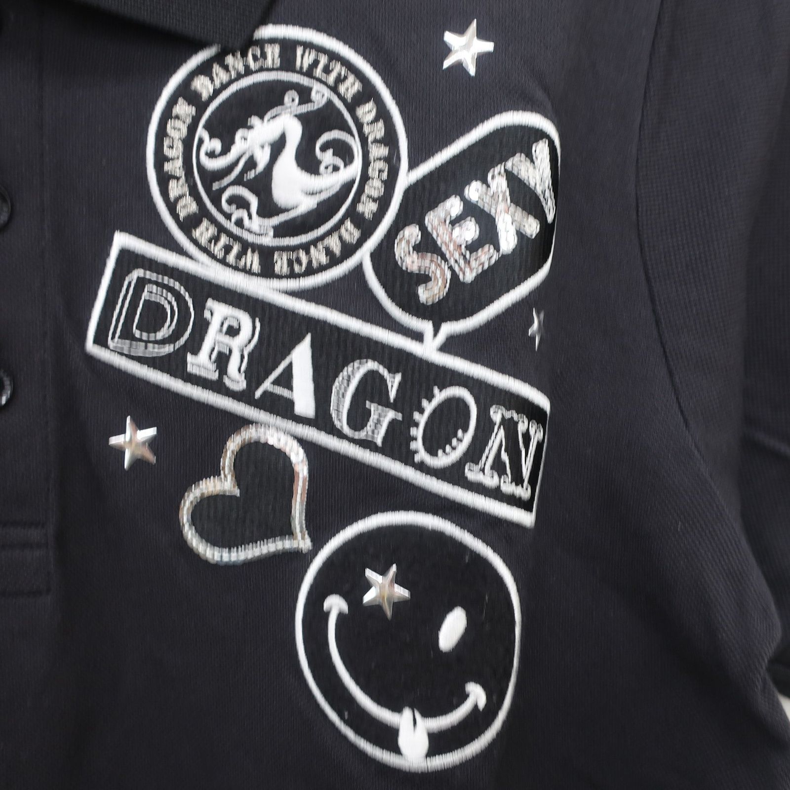 美品】Dance With Dragon(ダンスウィズドラゴン) ポロシャツ 黒
