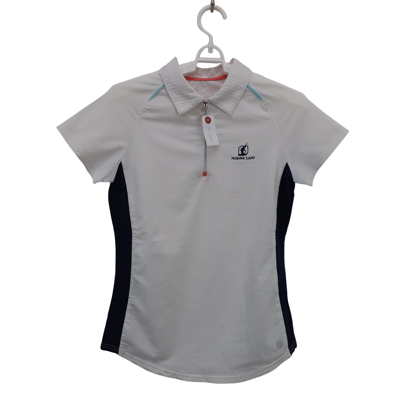 Bette&Court(ベッティ&コート) ハーフジップポロシャツ 白 レディース