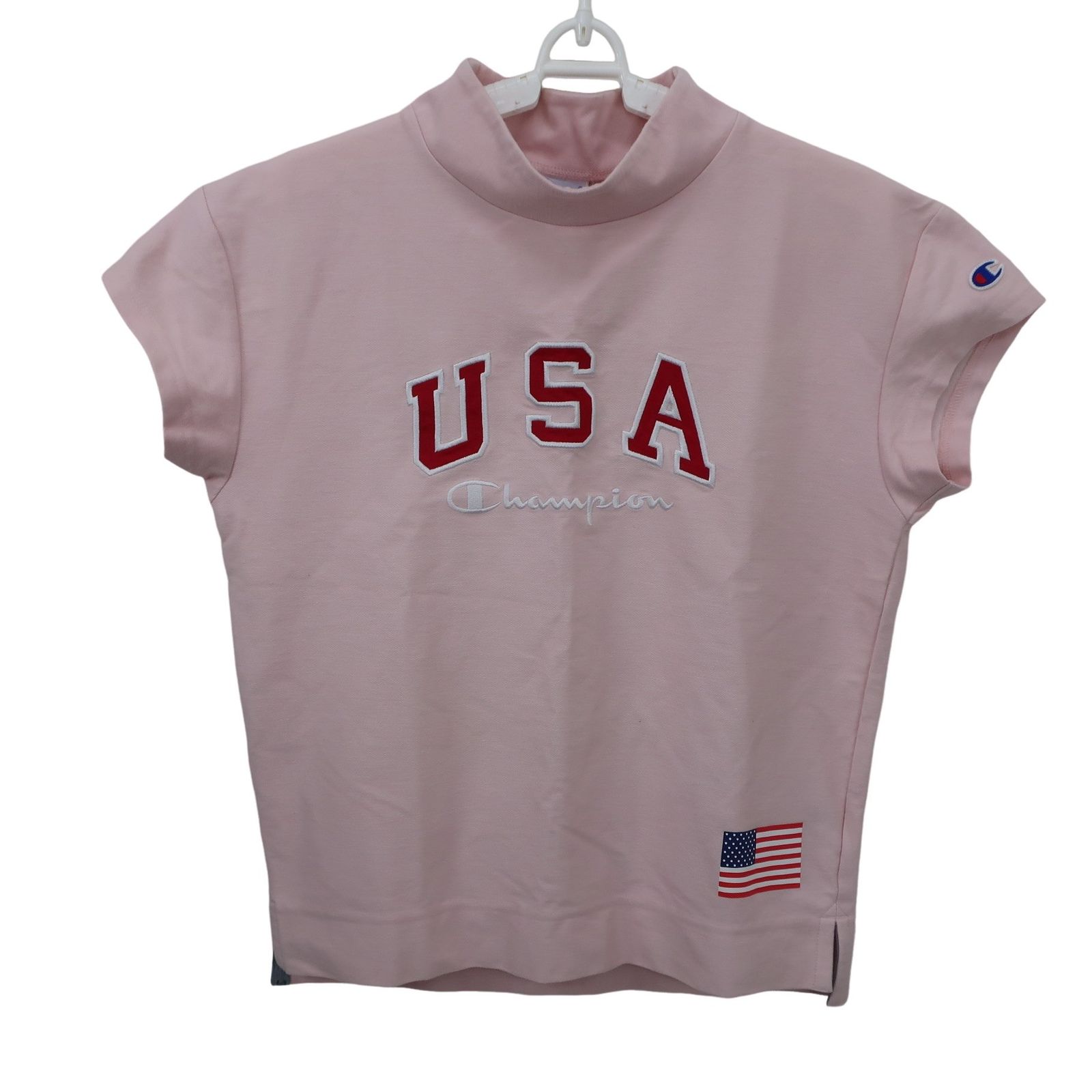 Champion(チャンピオン) 半袖モックネックシャツ ピンク レディース