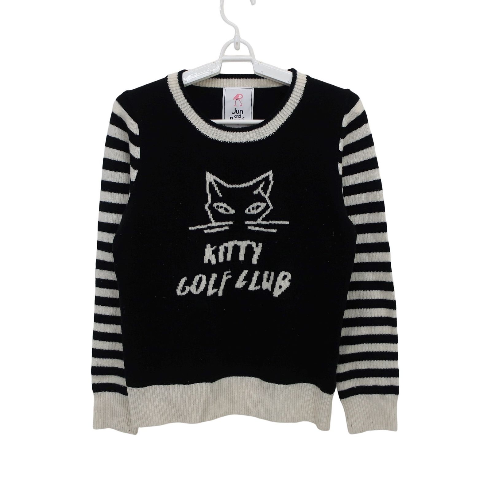 新品タグ付き JUN & ROPE ロゴプリント セーター 黒 M ゴルフ 新品タグ