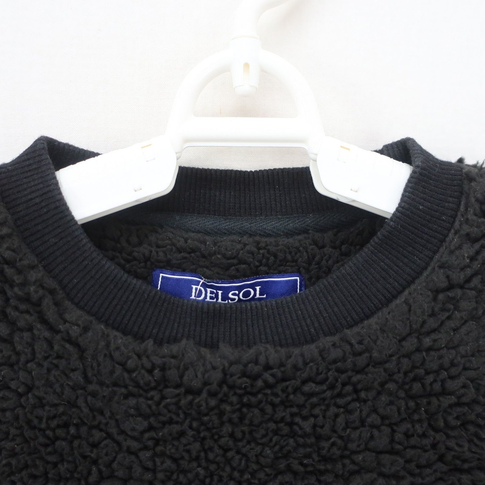 【美品】DELSOL(デルソル) ボアトレーナー 黒 レディース L ゴルフウェア 2512-1308 中古