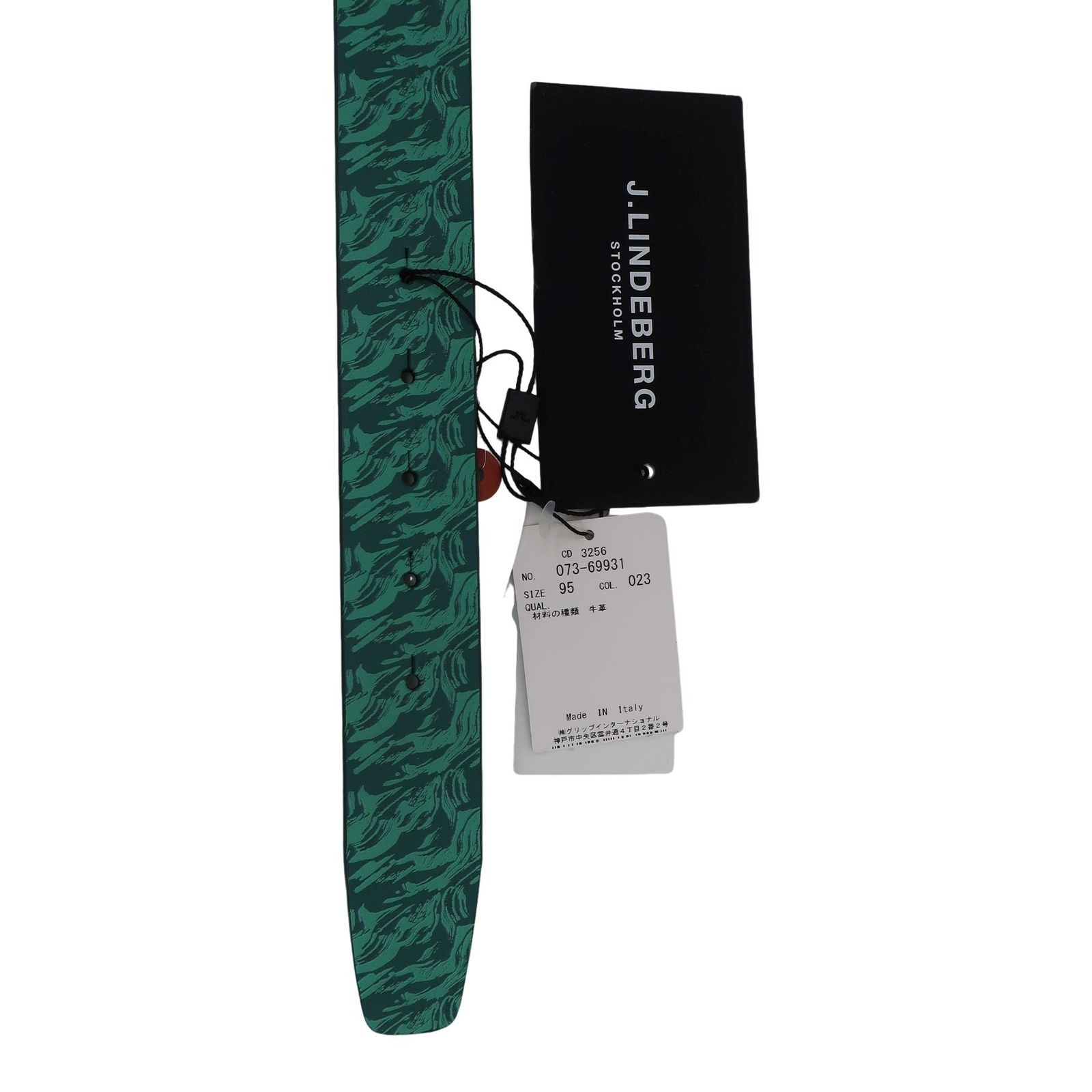 新品】J.LINDEBERG(ジェイ リンドバーグ) ベルト 緑総柄 メンズ 95