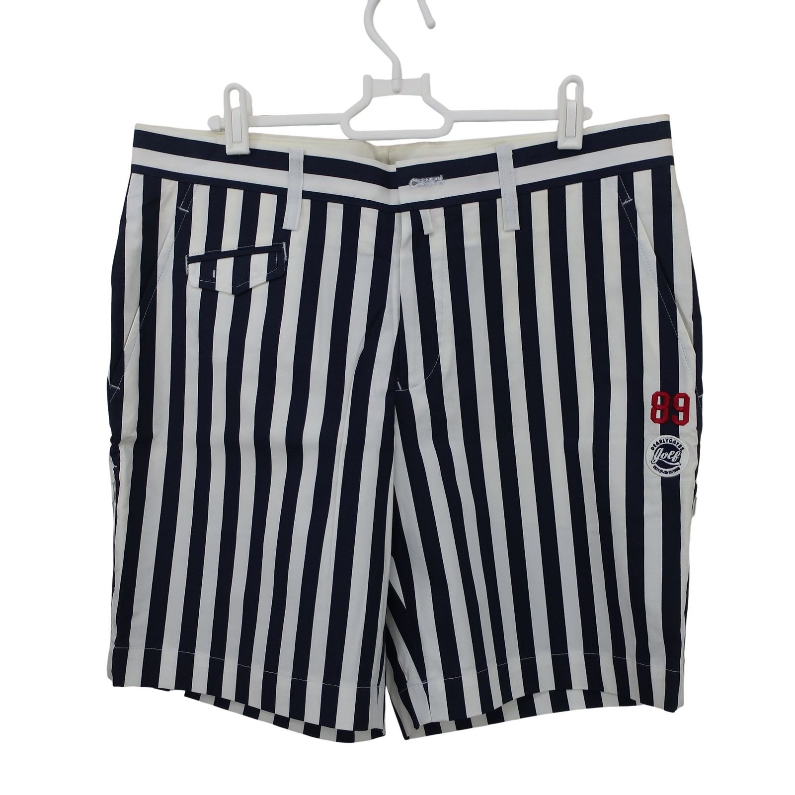 美品】PEARLY GATES(パーリーゲイツ) ハーフパンツ 白ネイビー