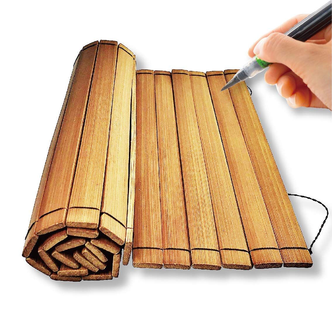 【書いて消せる竹簡】オリジナル兵法書を作ろう　三国志　軍師キット　戦国時代の巻物　キングダム 