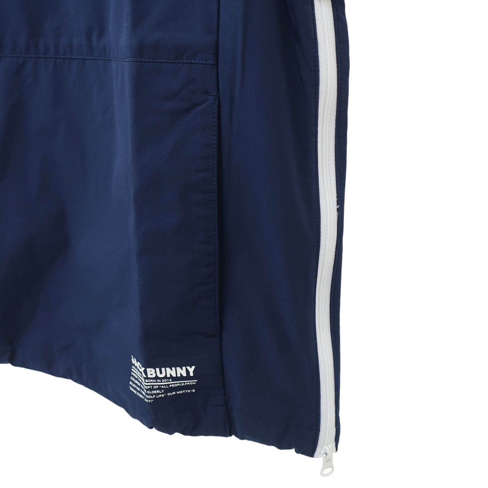 美品】Jack Bunny(ジャックバニー) 半袖ハーフジップシャツ ネイビー