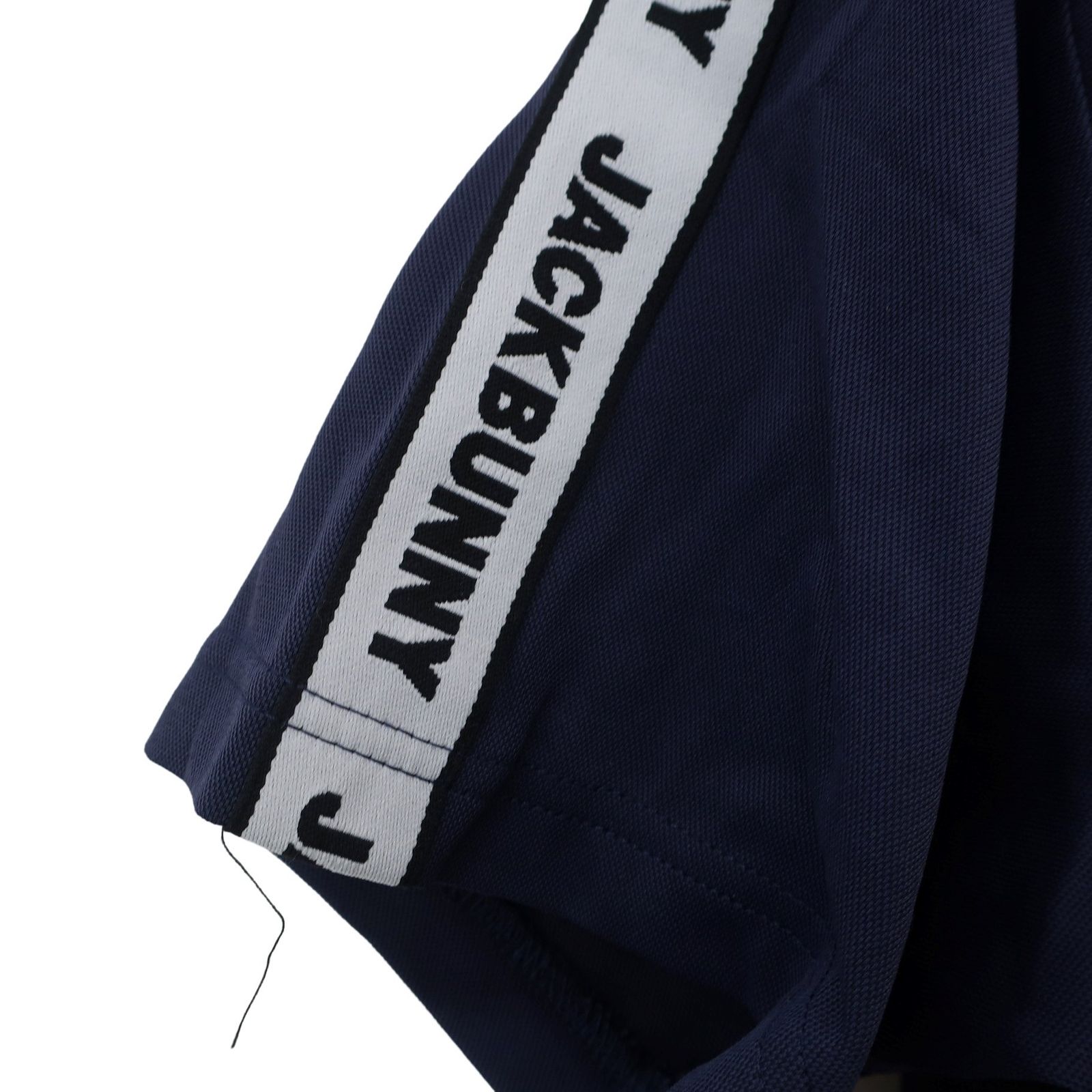 美品】Jack Bunny(ジャックバニー) 半袖モックネックシャツ ネイビー