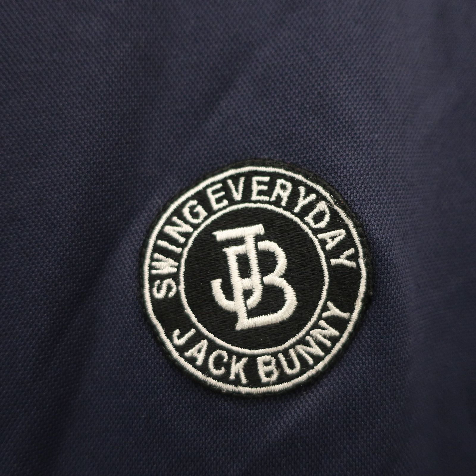 美品】Jack Bunny(ジャックバニー) 半袖モックネックシャツ ネイビー