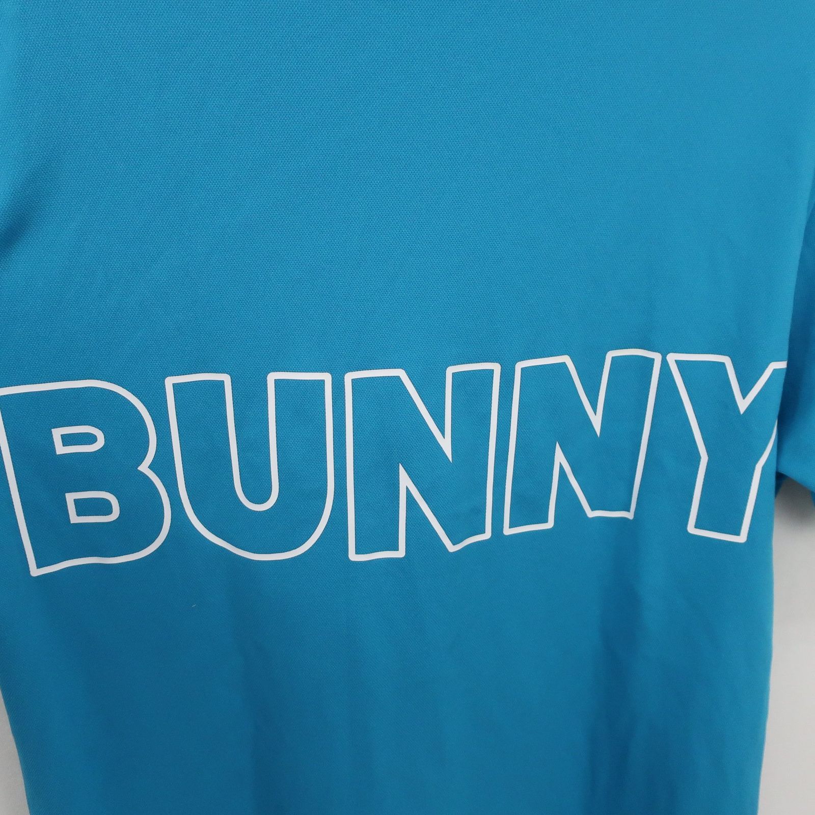 美品】Jack Bunny(ジャックバニー) 半袖モックネックシャツ 水色