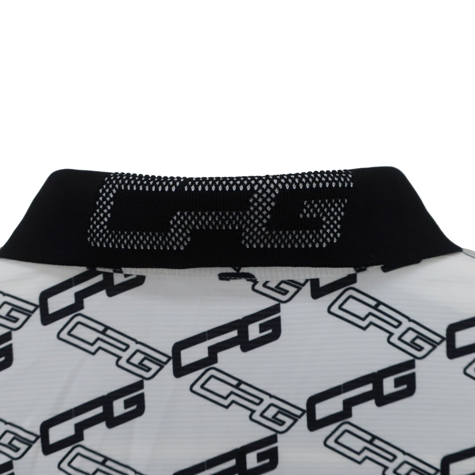 CPG GOLF(シーピージーゴルフ) ポロシャツ 白黒ロゴ総柄 メンズ 3 2109