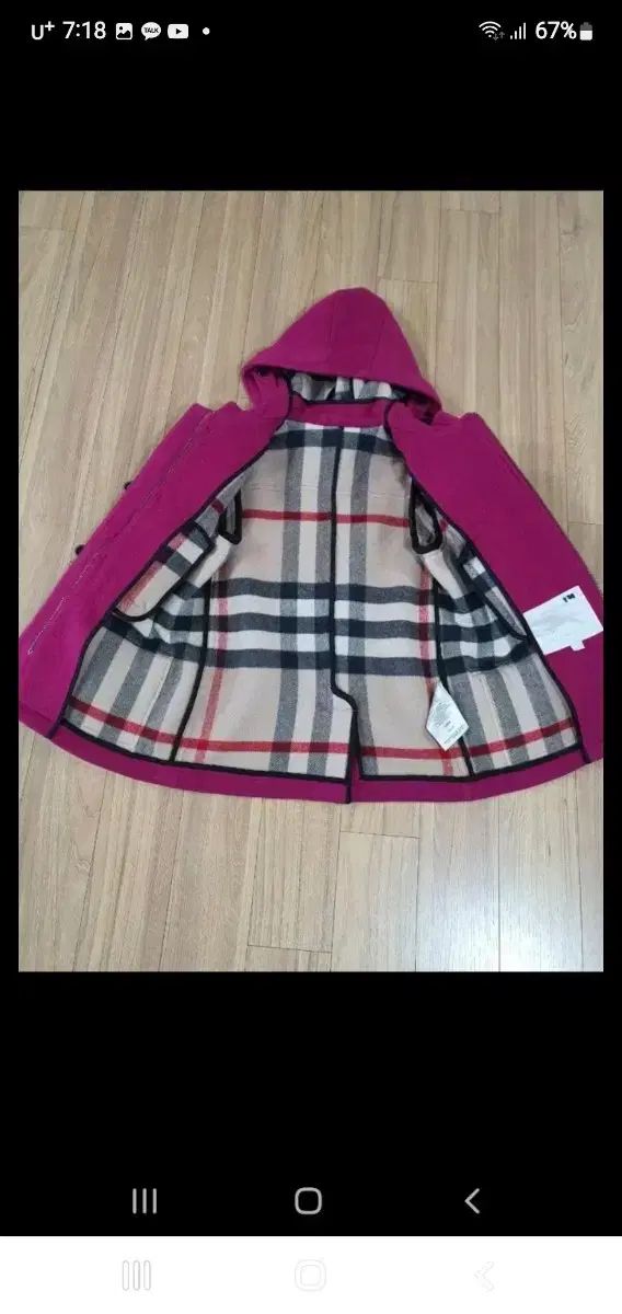 バーバリー キッズ フード ダッフルコート ピンク - メルカリ