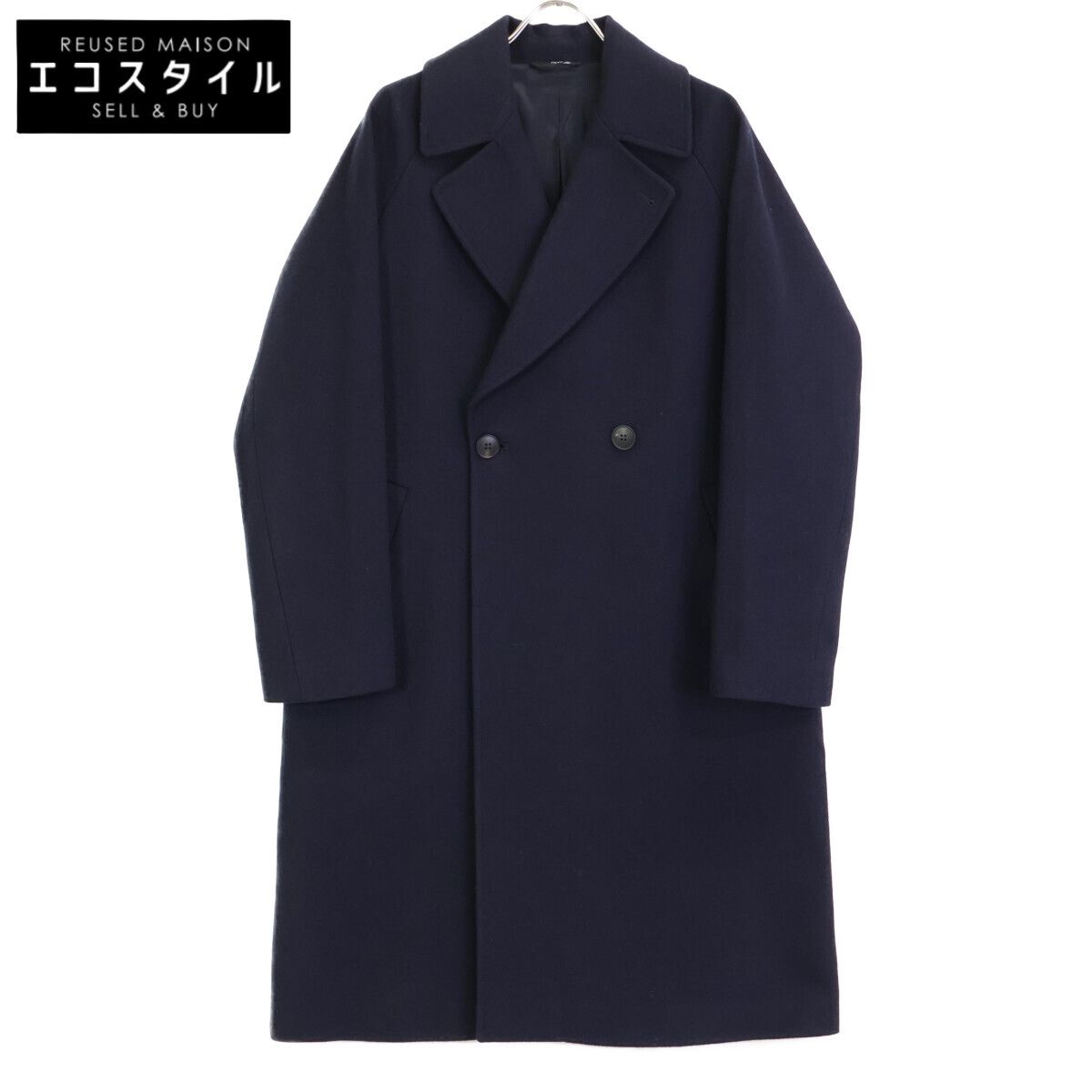 hevo ネイビー ダブルブレスト チェスターコート【48】 Hevo イーヴォ ﾈｲﾋﾞｰ BRINDISI ｿﾘｯﾄﾞ ﾀﾞﾌﾞﾙﾌﾞﾚｽﾄ ｺｰﾄ 46 - メルカリ