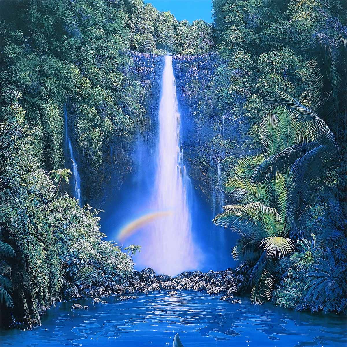 ラッセン カハナ フォールズ 風景画 動物画 イルカ 作家直筆サイン