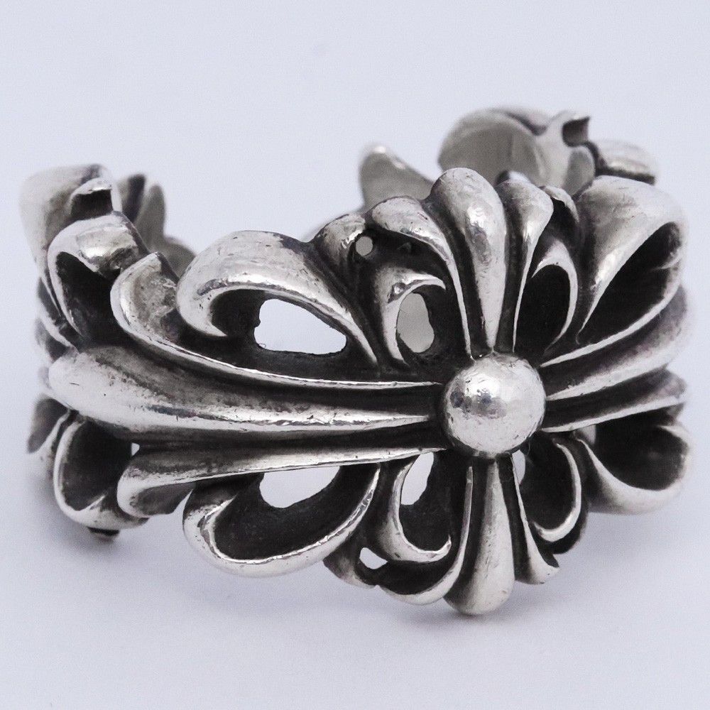 クロムハーツ　フローラルクロスハートリング16号　シルバー　925 天然ルビー クロムハーツ フローラルクロスハートリング16号 シルバー 925 天然