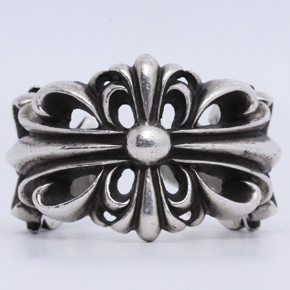 16号 CHROME HEARTS ダブルフローラルクロスリング シルバー - メルカリ