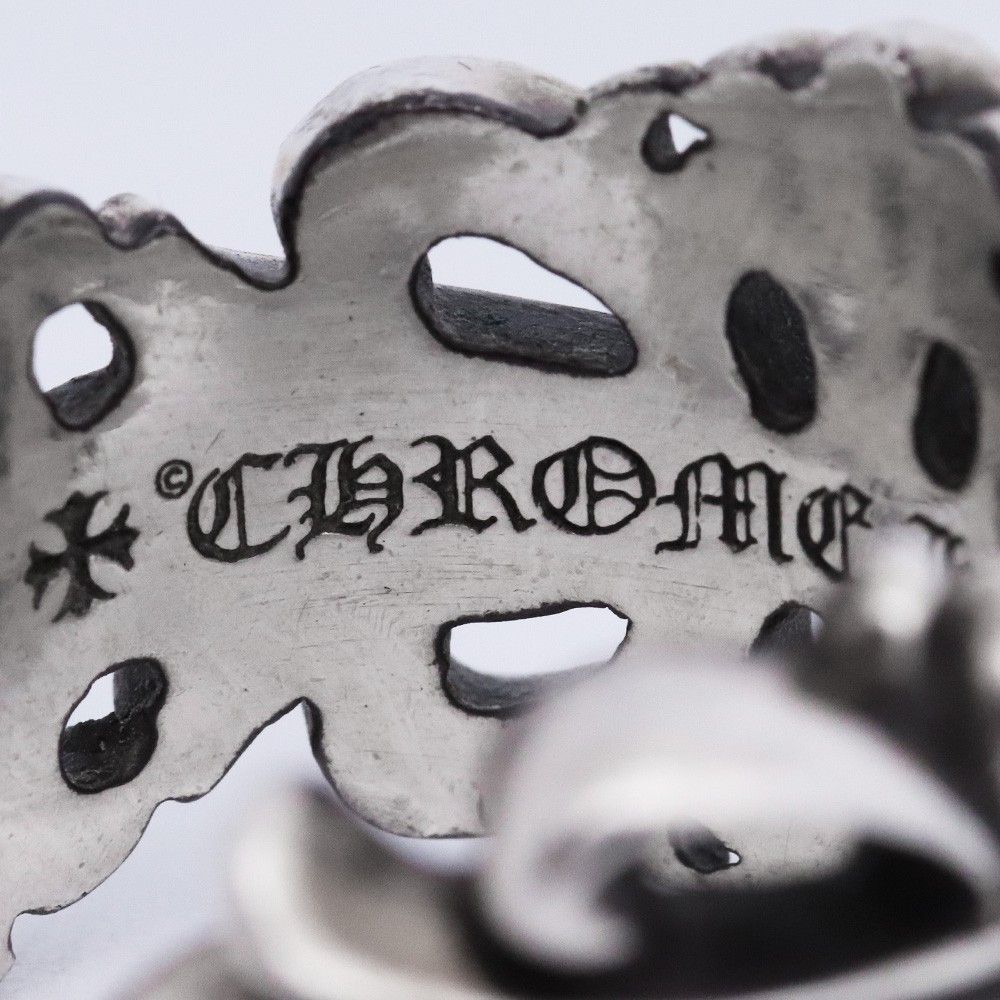 16号 CHROME HEARTS ダブルフローラルクロスリング シルバー - メルカリ
