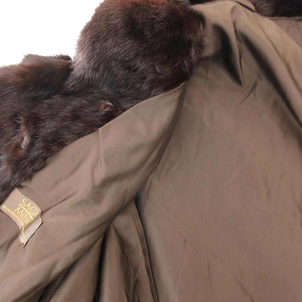 サガミンク SAGA MINK 金サガ ミンクファー ロング コート 毛皮 茶