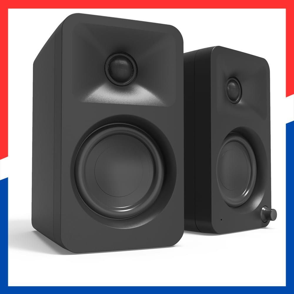 在庫処分 DSP|ハイレゾ対応 Bluetooth 5.0|USB-C入力 24-bit|96 kHz |RCA入力|100 W マットブラック ORA アクティブデスクトップスピーカー Kanto