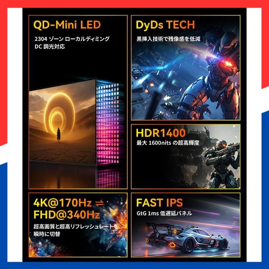  IPS｜HDMI 2304ゾーン｜FAST 2.1｜DP MAX P 275 MV ゲーミングモニター 1.4｜PS 5 FHD 340 Hz デュアルモード 4 K 170 VRR｜ゲームプレイ支援機能 HDR 1400相当 MiniLED 量子ドット その他 文房具 事務用品