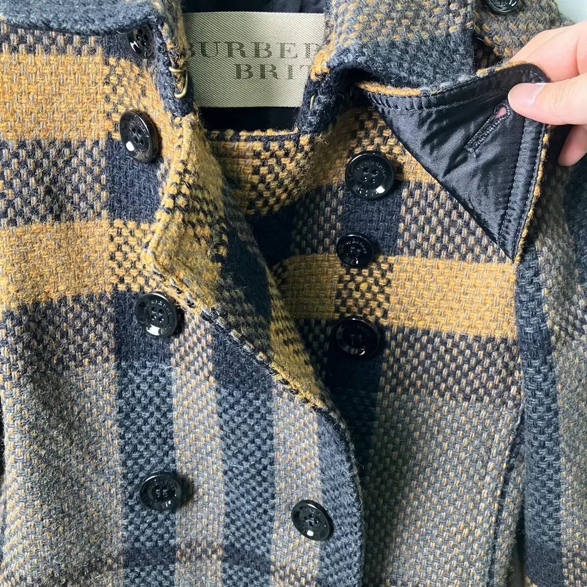BURBERRY Brit チェック ウールブレンド ダブル コート S - メルカリ