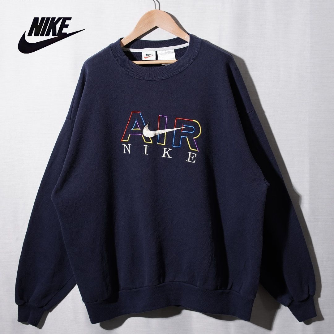 90s USA製 銀タグ ナイキ NIKE スウェット XL 相当 表記 M ネイビー
