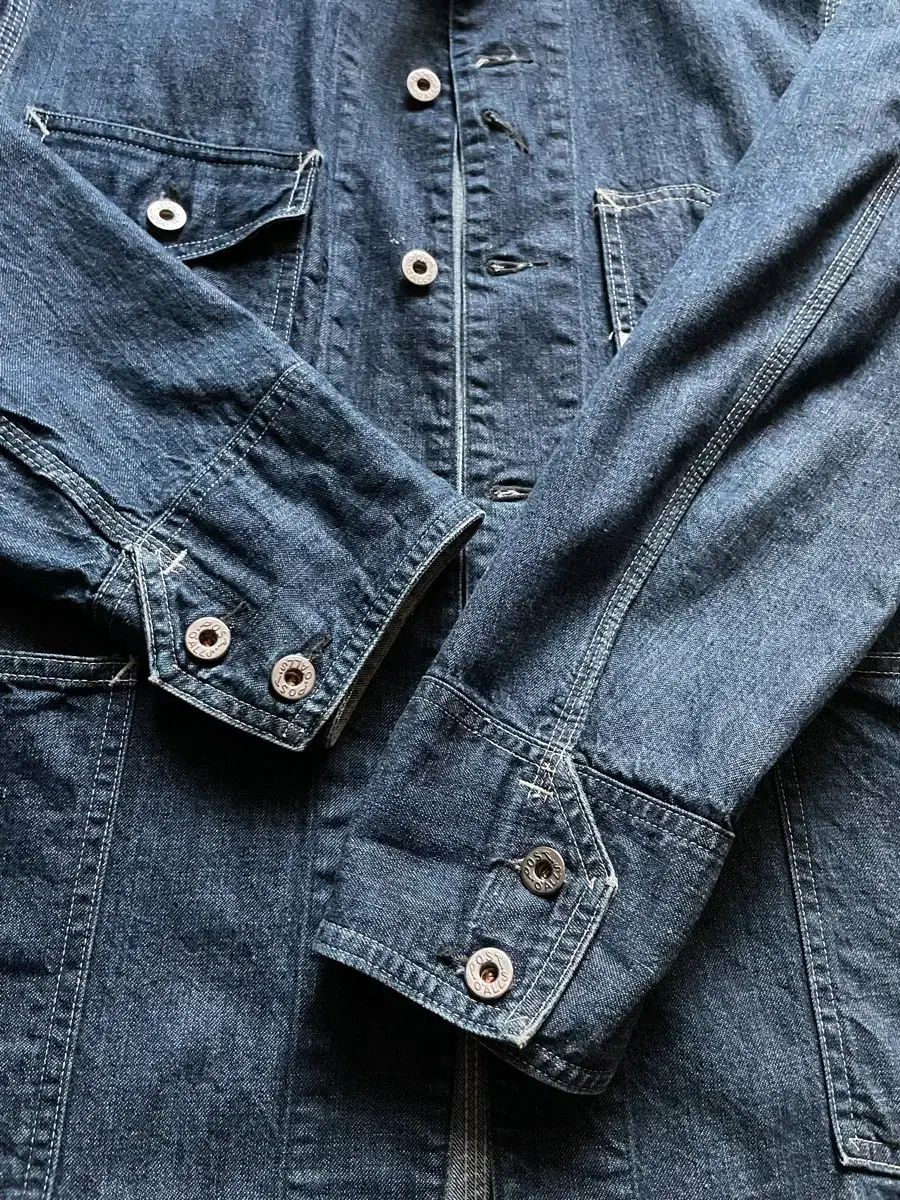 ポストオーバーオールズ デニム カバーオール エンジニア ジャケット