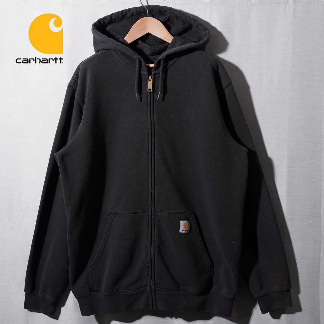 カーハート Carhartt ジップパーカー XL 相当 表記 M ブラック ロゴ