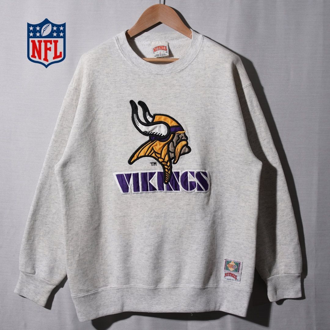 ミネソタ・バイキングス スウェットシャツ XXL made in USA 90s USA製 NLF ミネソタバイキングス スウェット M グレー NUTMEG