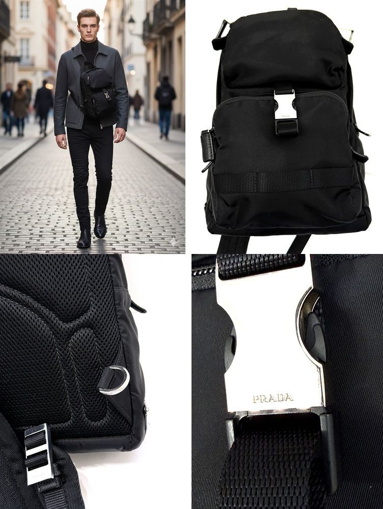 PRADA プラダ ナイロン サフィアーノレザー ワンショルダーバッグ