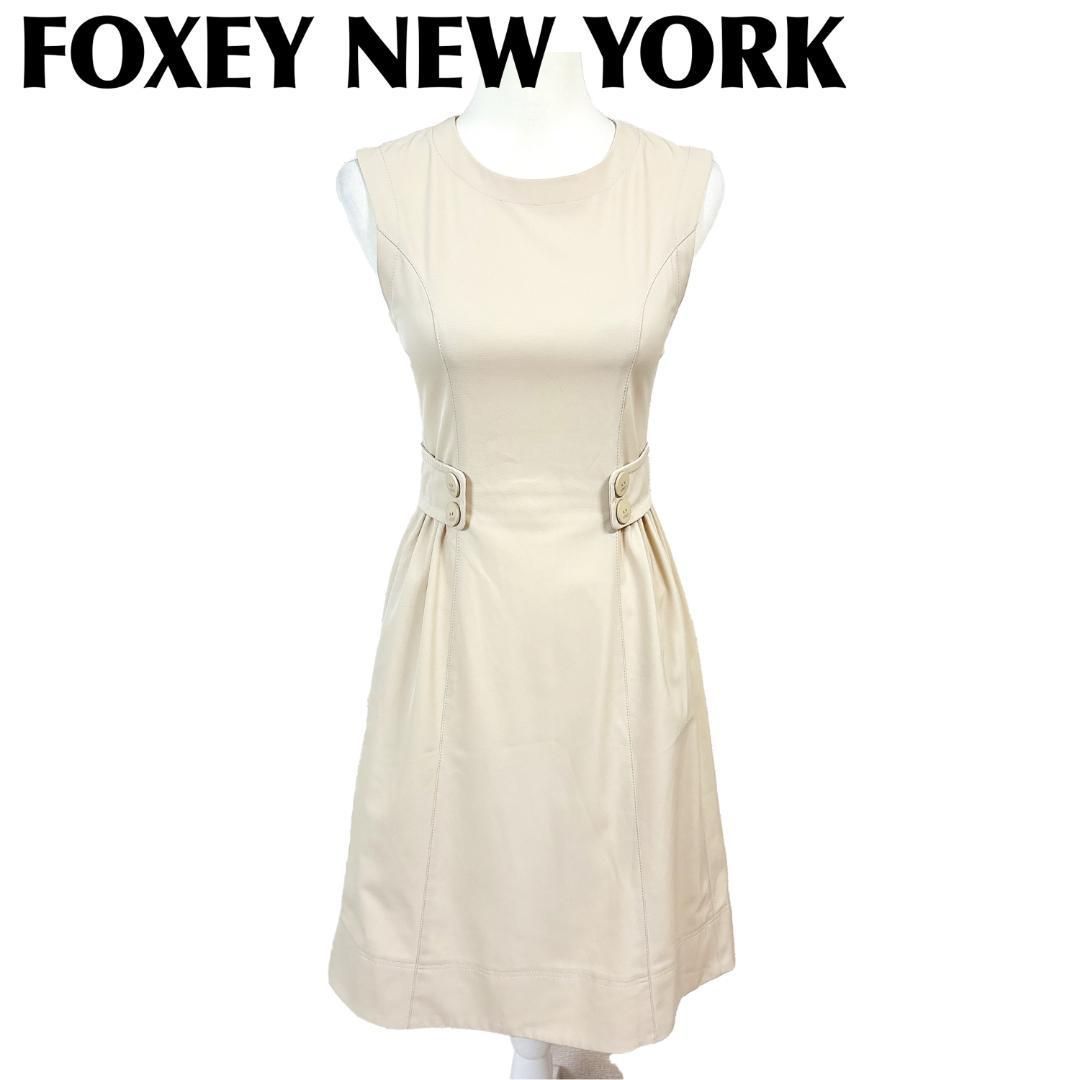 美品】FOXEY NEW YORK ノースリーブワンピース 38 ベルト - メルカリ