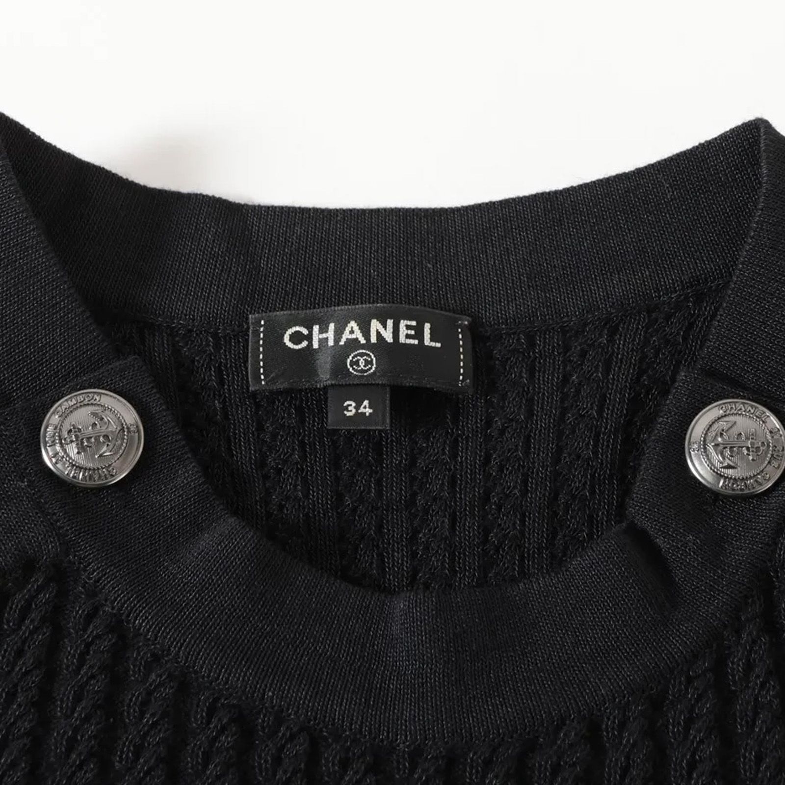 シャネル ワンピース CHANEL ブラック 一番人気 コットン ウール  