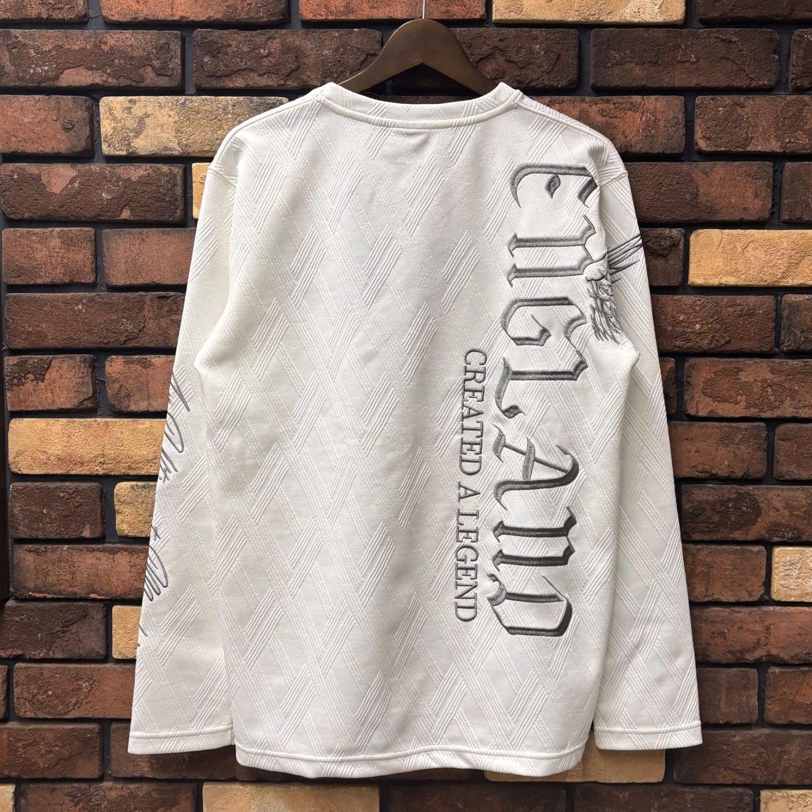 Norton/ノートン】幾何学ジャガードバックウイングMAX VネックロンT