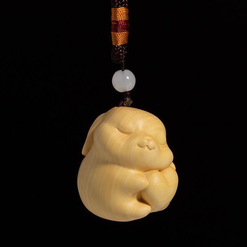 黄花梨実木彫刻兎置物工芸品4 黄花梨実木彫刻兎置物工芸品4